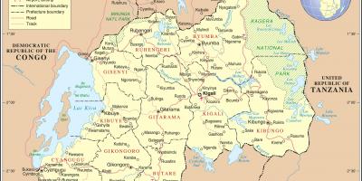 Bản đồ của hành chính bản đồ của Rwanda