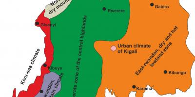 Bản đồ của Rwanda khí hậu
